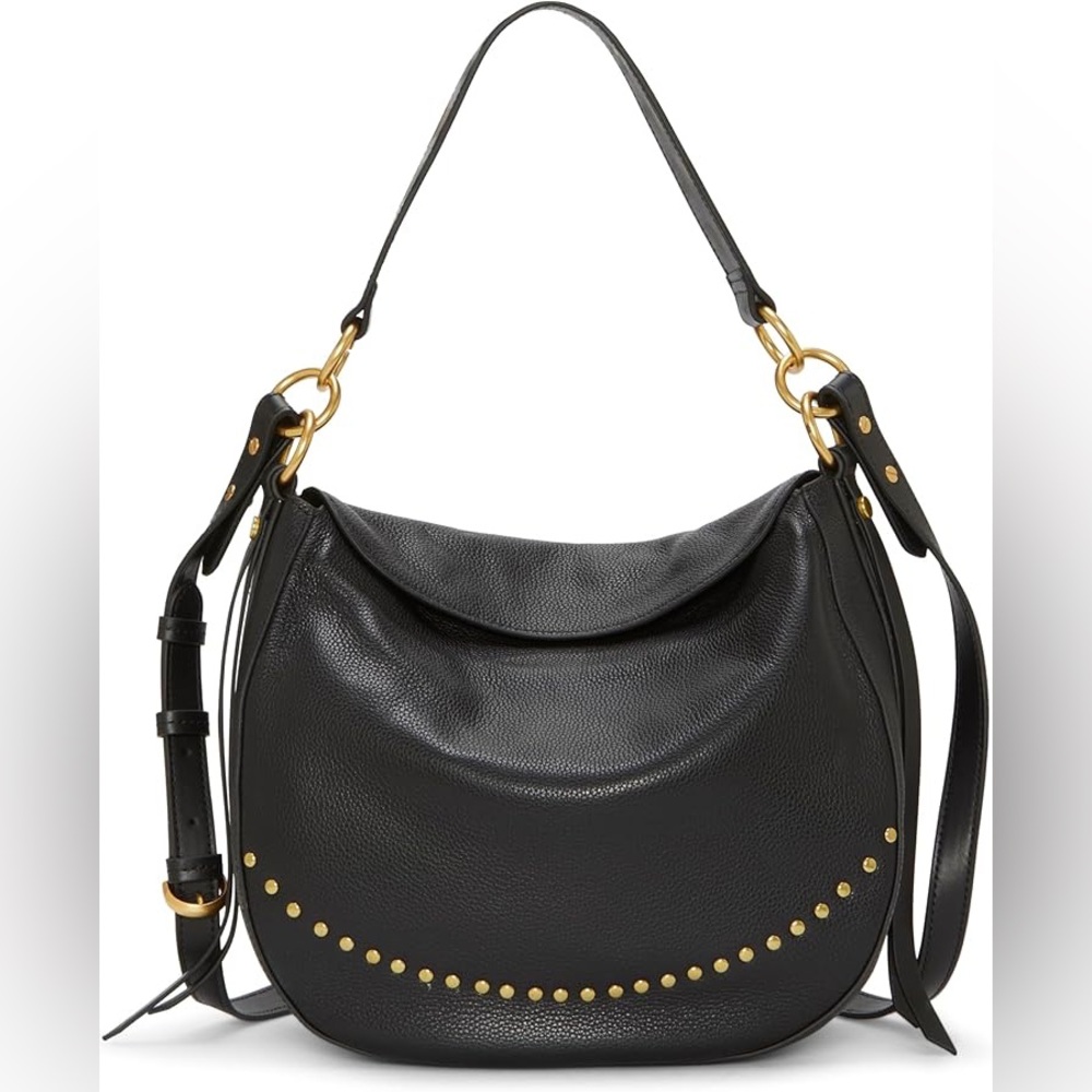 VINCE CAMUTO Noemy Black Leather Shoulder Bag